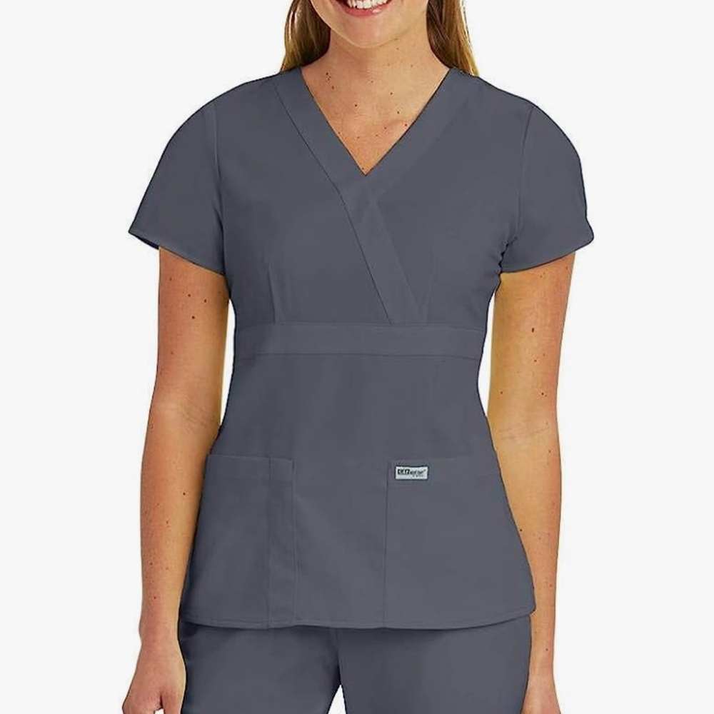 Grey's Anatomy™ by Barco Women's 3-Pocket Modern Fit Mock Wrap Scrub Top-W Small